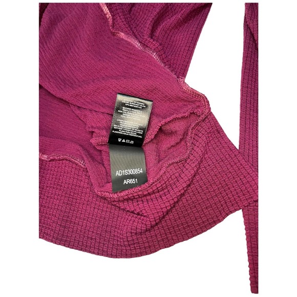 Adrianna Papell Textured Long Sleeve Tunic Soft V Neck Burgundy Glow XXL - Picture 10 of 12